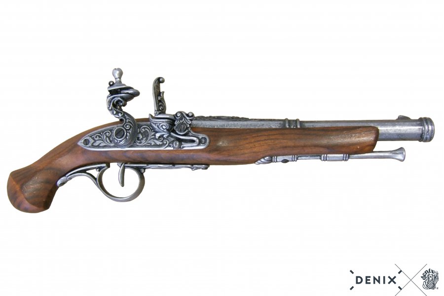 Replica Pistola Da Duello A Pietra Focaia In - Modello Storico Per Collezionisti 1 pistola da duello avancarica