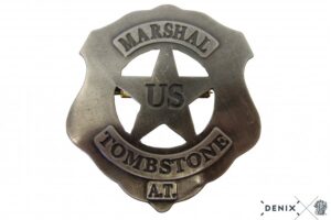 Distintivo con stella da sceriffo badge US Marshal Tombstone in metallo Denix cm 6
