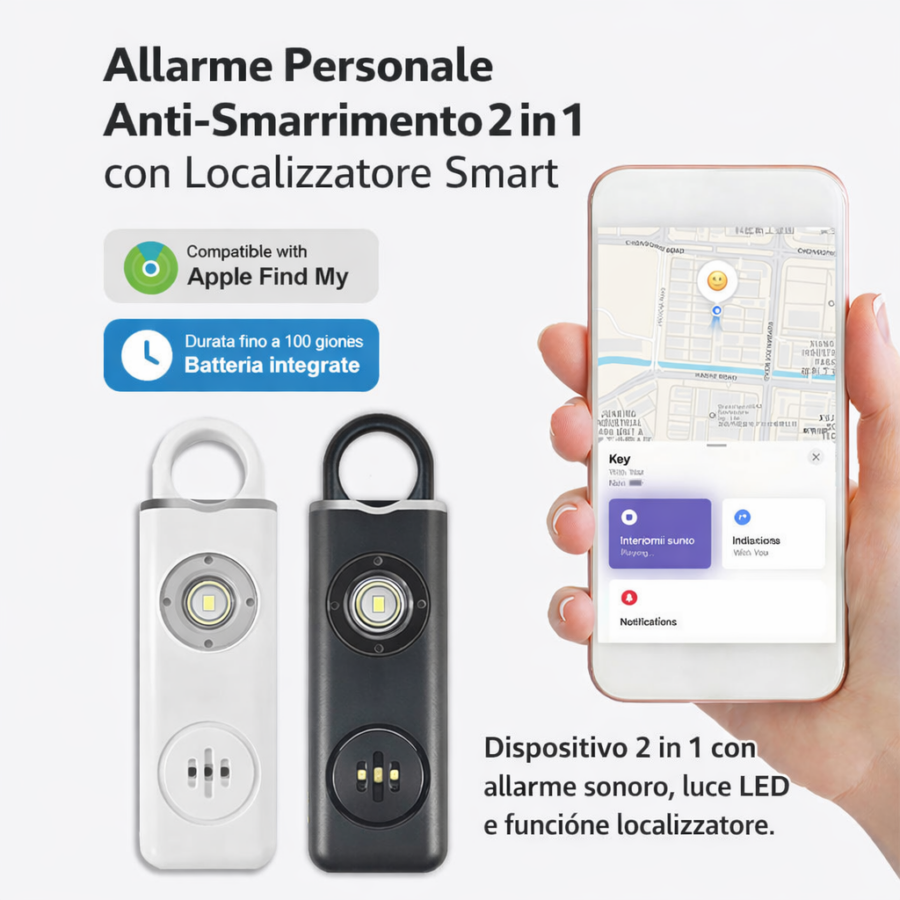 Allarme Personale Anti-Smarrimento 2 in 1 con Localizzatore