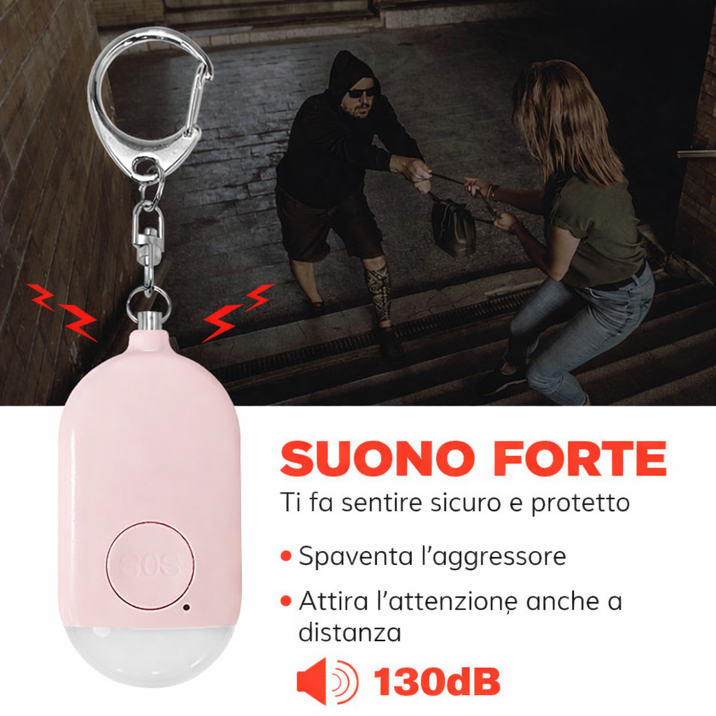 Allarme personale 130 dB con LED - sicurezza per donne e bambini 5 Allarme personale 130 dB con LED - sicurezza per donne e bambini - immagine 5