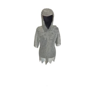 Cotta di maglia in acciaio per bambino completa di camaglio