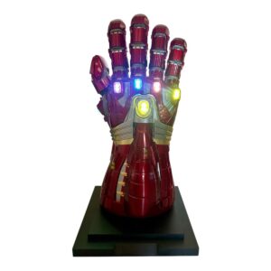 Replica Guanto ispirato a Iron Man con base e pietre luminose