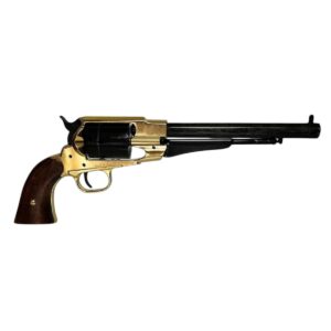 Replica Inerte Remington 1858 nera e oro completa di sei bossoli