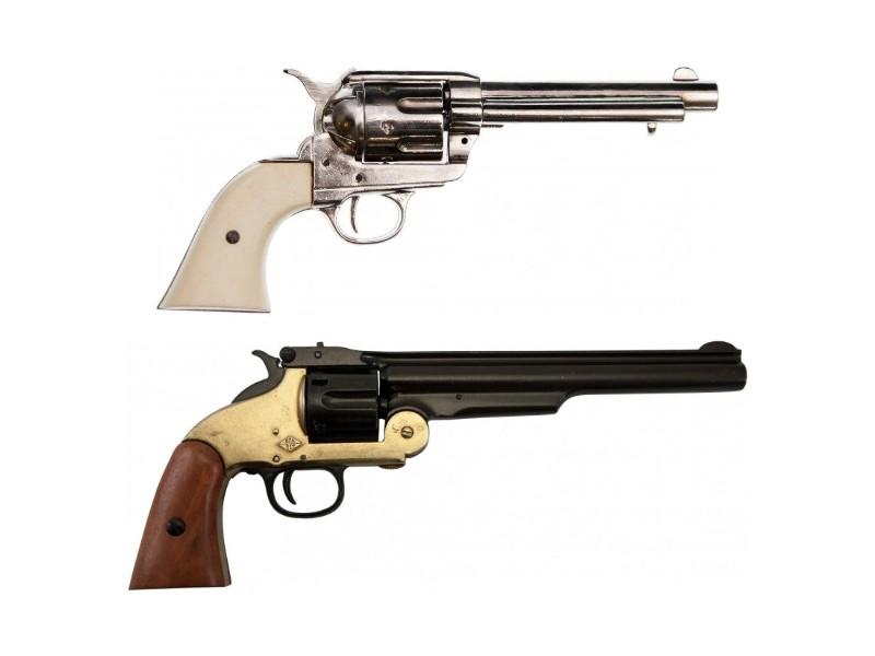 Coppia Revolver Far West – Colt 45 Peacemaker e Smith & Wesson Schofield Replica Denix 1 Coppia Revolver Far West: Colt 45 e Schofield Denix